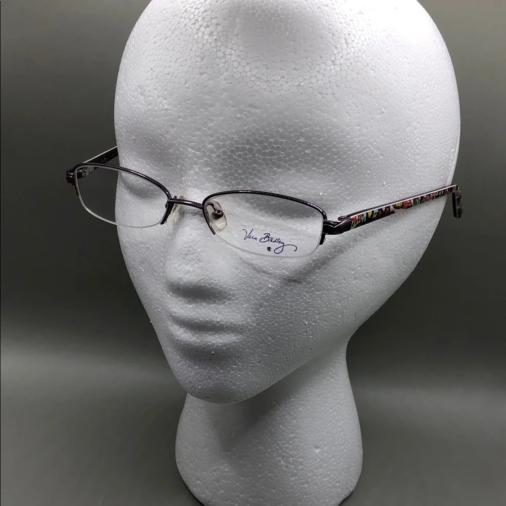 Vera Bradley Petite Glasses Susie Viva La Vera Purple Floral 48-16-130 NEW Oval